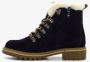 Hush Puppies gevoerde suede dames veterboots navy Blauw Echt leer - Thumbnail 4