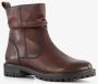 Hush Puppies leren dames enkellaarsjes bruin - Thumbnail 6