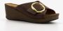 Hush Puppies leren dames sandalen bruin - Thumbnail 7