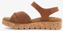 Hush Puppies leren dames sandalen cognac