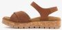 Hush Puppies leren dames sandalen cognac Uitneembare zool - Thumbnail 4