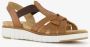 Hush Puppies leren dames sandalen cognac Uitneembare zool - Thumbnail 7