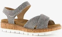 Hush Puppies leren dames sandalen met luipaardprin