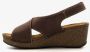 Hush Puppies leren dames sleehak sandalen bruin - Thumbnail 4