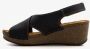 Hush Puppies leren dames sleehak sandalen zwart - Thumbnail 5