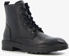 Hush Puppies leren dames veterboots zwart