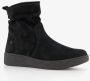 Hush Puppies suede dames enkellaarsjes zwart Echt leer Uitneembare zool - Thumbnail 5