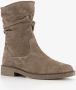 Hush Puppies suede dames enkellaarzen taupe Beige Echt leer Uitneembare zool - Thumbnail 6