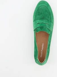 Hush Puppies suede dames loafers groen