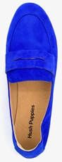 Hush Puppies suede dames loafers kobalt blauw