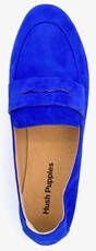 Hush Puppies suede dames loafers kobalt blauw