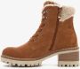 Hush Puppies suède dames veterboots bruin Echt leer - Thumbnail 2