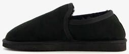 Hush Puppies suede pantoffels met merino wol zwart