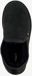 Hush Puppies suede pantoffels met merino wol zwart