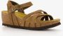 Hush Puppies suede sandalen met sleehak taupe Bruin Echt leer - Thumbnail 5