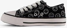 Scapino Canvas kinder sneakers zwart met smileys