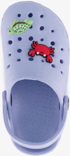 Scapino Kinder klompen pastelblauw met zeedieren