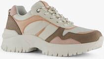 Supercracks dames dad sneakers beige roze