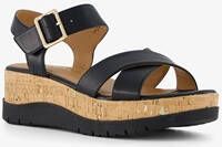 tamaris dames sandalen met sleehak zwart