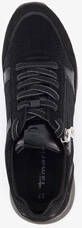 tamaris dames sneakers zwart met lak detail