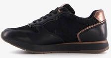 tamaris dames sneakers zwart met metallic details
