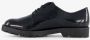 Tamaris lak dames veterschoenen croco design Zwart - Thumbnail 5