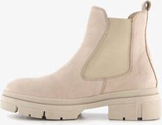 tamaris leren dames chelsea boots beige