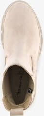 tamaris leren dames chelsea boots beige