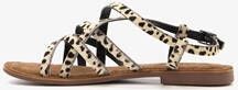 TwoDay leren dames sandalen met luipaardprint