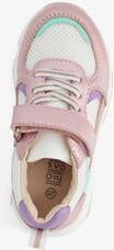 TwoDay leren meisjes sneaker wit metallic roze