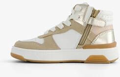 TwoDay leren meisjes sneakers beige goud