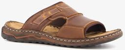 Van Beers leren heren slippers cognac