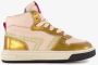 Groot hoge leren meisjes sneaker roze goud - Thumbnail 1