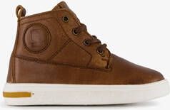 Groot hoge leren sneakers voor jongens cognac