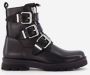 Groot leren meisjes biker boots zwart - Thumbnail 2