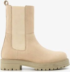 Groot leren meisjes Chelsea boots beige