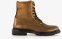 Groot leren meisjes veterboots brons Uitneembare zool - Thumbnail 2