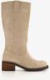 Harper hoge suede dames laarzen beige Echt leer - Thumbnail 2