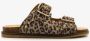 Harper leren dames slippers met panterprint Bruin Echt leer - Thumbnail 2