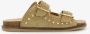 Harper leren dames slippers met studs beige Echt leer - Thumbnail 2