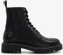 Harper leren dames veterboots zwart - Thumbnail 2