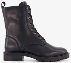 Harper leren dames veterboots zwart