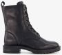Harper leren dames veterboots zwart - Thumbnail 2
