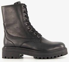 Harper leren dames veterboots zwart