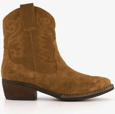 Harper suede dames western enkellaarsjes met hak