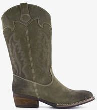 Harper suede dames western laarzen donkergroen
