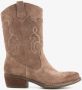 Harper suede dames cowboy western laarzen taupe Bruin Echt leer - Thumbnail 2