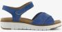 Hush Puppies leren dames sandalen blauw Uitneembare zool - Thumbnail 2