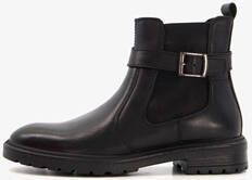 Hush Puppies lage leren dames chelsea boots zwart