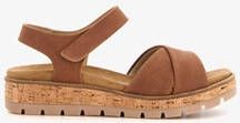 Hush Puppies leren dames sandalen cognac